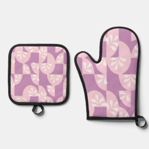 Ensemble De Gant De Cuisine Et De Manique Rose et violet