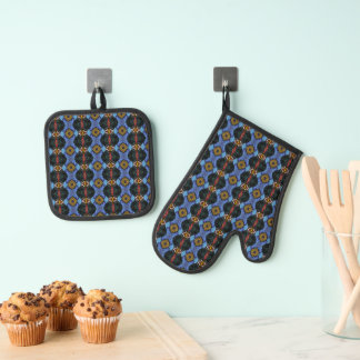 Ensemble De Gant De Cuisine Et De Manique Royauté vibrante