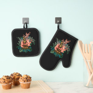 Ensemble De Gant De Cuisine Et De Manique Sac à ficelle à cordes d'abeille positif