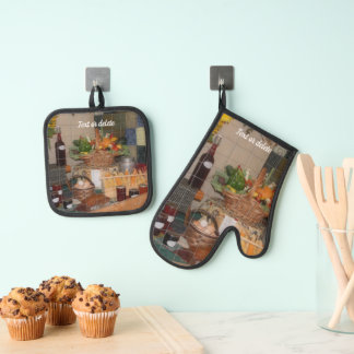 Ensemble De Gant De Cuisine Et De Manique Salon d'alimentation du comté personnalisé