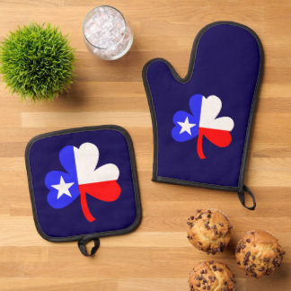 Ensemble De Gant De Cuisine Et De Manique Shamrock du Texas