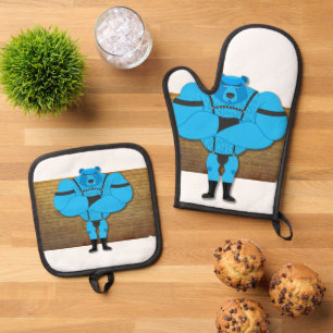 Ensemble De Gant De Cuisine Et De Manique SlipperyJoe's gay muscle ours dessin animé thong l
