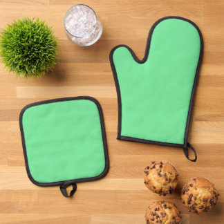 Ensemble De Gant De Cuisine Et De Manique Solid Bright Lime Green Oven Mitt Set
