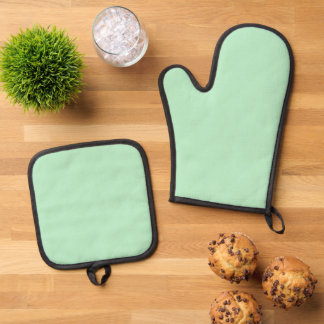 Ensemble De Gant De Cuisine Et De Manique Solid Soft Mint Green Oven Mitt Set