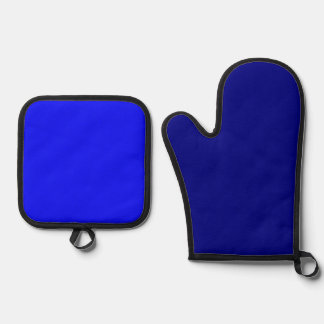 Ensemble De Gant De Cuisine Et De Manique Solide bleu marine foncé minimaliste Plain moderne