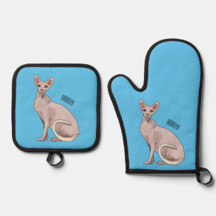 Ensemble De Gant De Cuisine Et De Manique Sphynx cat