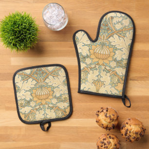 Ensemble De Gant De Cuisine Et De Manique St. James par William Morris, feuilles d'acanthe