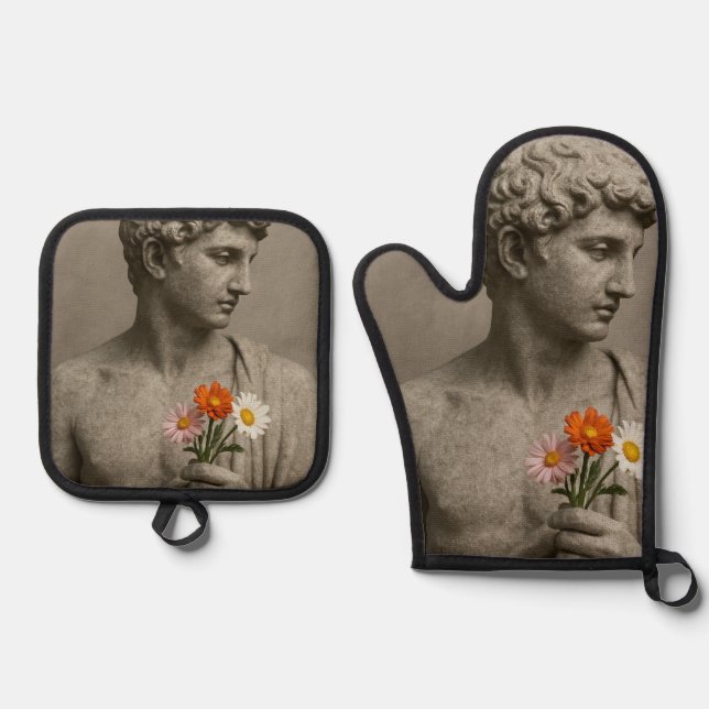 Ensemble De Gant De Cuisine Et De Manique stone (Recto)