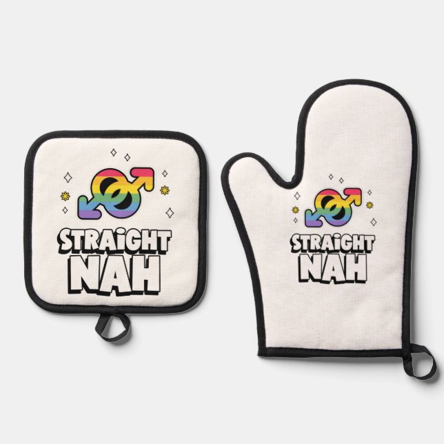 Ensemble De Gant De Cuisine Et De Manique Straight Nah (Recto)