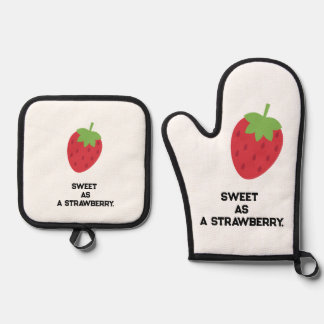 Ensemble De Gant De Cuisine Et De Manique Strawberry Kitchen Set Oven Mitts and Pot Holders