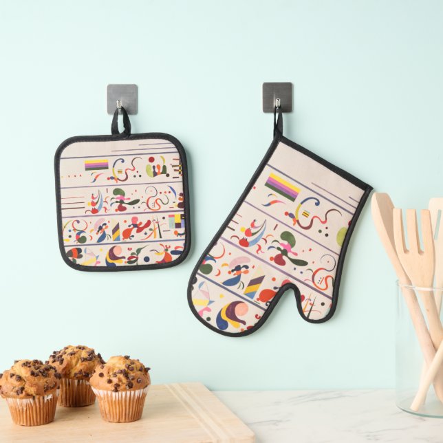Ensemble De Gant De Cuisine Et De Manique Succession, Kandinsky  (In situ (suspendu))