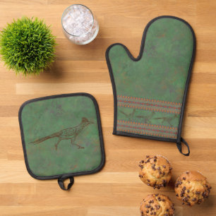 Ensemble De Gant De Cuisine Et De Manique Sud-ouest Roadrunner Sagebrush Green