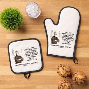 Ensemble De Gant De Cuisine Et De Manique Swami Vivekananda Voyageant Sur Un Mauvais Chemin
