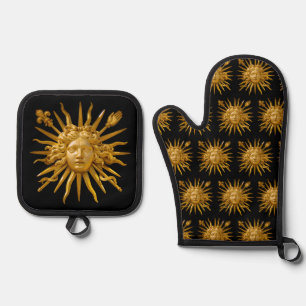 Ensemble De Gant De Cuisine Et De Manique Symbole de Louis XIV le Roi Soleil