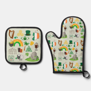 Ensemble De Gant De Cuisine Et De Manique Symboles de l'Irlande