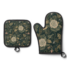 Tabard à motif floral botanique Acanthus de minuit