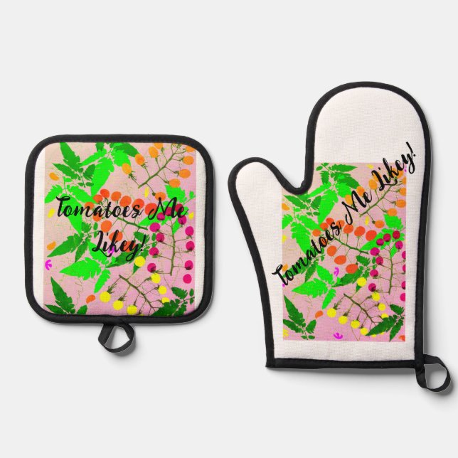 Ensemble De Gant De Cuisine Et De Manique Tablier à clé Tomates Me (Recto)