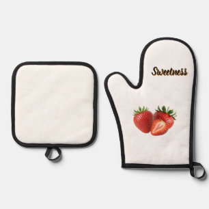 Ensemble De Gant De Cuisine Et De Manique Tablier de cuisine douceur fraise
