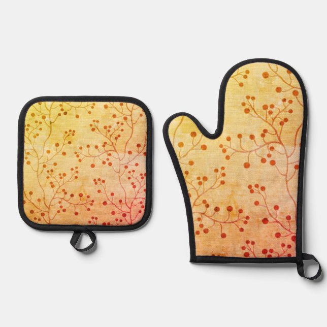 Ensemble De Gant De Cuisine Et De Manique Tablier d'impression tout-en-un (Recto)