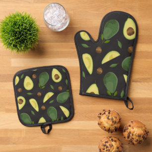 Ensemble De Gant De Cuisine Et De Manique Tapis de placemat en tissu Avocat