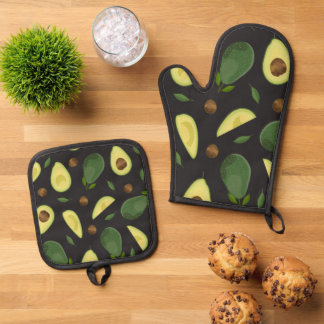 Ensemble De Gant De Cuisine Et De Manique Tapis de placemat en tissu Avocat