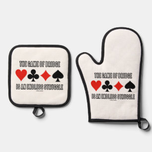 Ensemble De Gant De Cuisine Et De Manique The Game of Bridge Is An Endless Struggle Humour