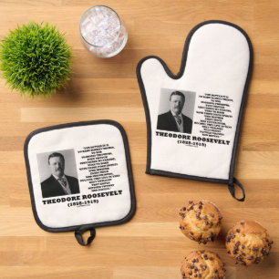 Ensemble De Gant De Cuisine Et De Manique Theodore Roosevelt Oser Des Choses Puissantes Cita