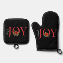 TIGES DE JOY RED CHRISTMAS POINSETTIA sur NOIR,