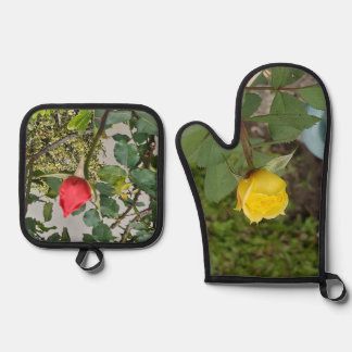 Ensemble De Gant De Cuisine Et De Manique Titulaires de pots pour toujours roses