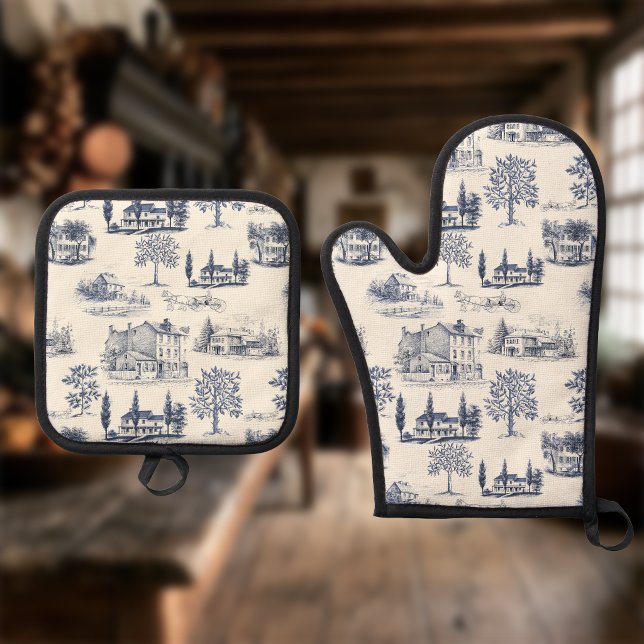 Ensemble De Gant De Cuisine Et De Manique Toile architecturale (Créateur téléchargé)