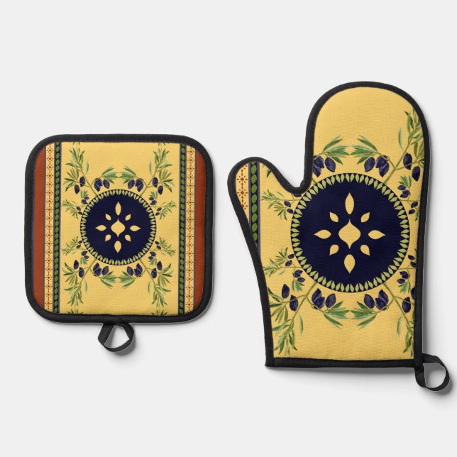 Ensemble De Gant De Cuisine Et De Manique Toscane (Recto)