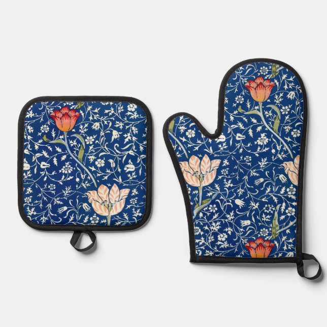 Ensemble De Gant De Cuisine Et De Manique Tulipe, William Morris (Recto)