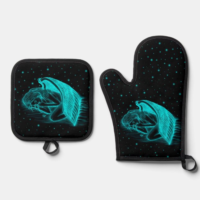 Ensemble De Gant De Cuisine Et De Manique Un ange endormi (Recto)