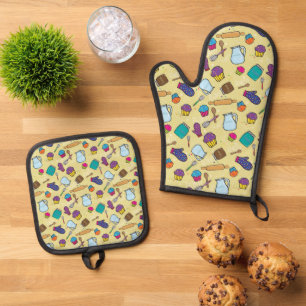 Ensemble De Gant De Cuisine Et De Manique Ustensiles de cuisine et gâteaux de cuisine