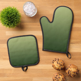 Ensemble De Gant De Cuisine Et De Manique Vert concombre