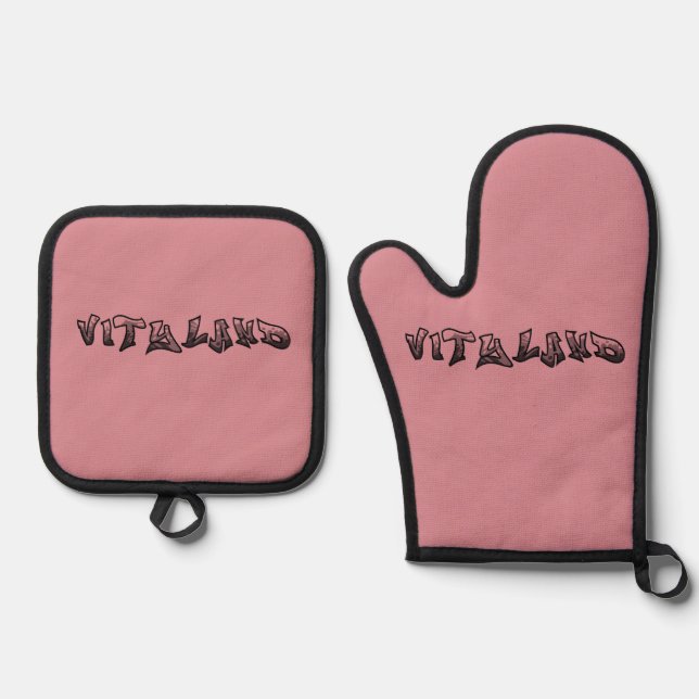 Ensemble De Gant De Cuisine Et De Manique Vityland Oven Mitt and Pot Holders (Recto)