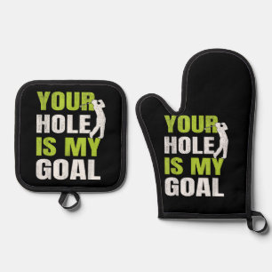 Ensemble De Gant De Cuisine Et De Manique Votre Trou Est Mon Objectif - Golf Player Humour d
