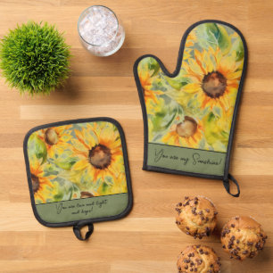 Ensemble De Gant De Cuisine Et De Manique Vous êtes mes tournesols