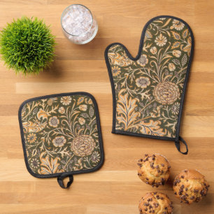 Ensemble De Gant De Cuisine Et De Manique William Morris Cherwell Motif de fond d'écran