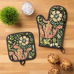 Ensemble De Gant De Cuisine Et De Manique William Morris Compton Fond d'écran classique