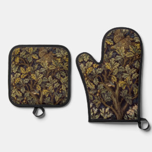 Ensemble De Gant De Cuisine Et De Manique William Morris - Pheasant Bird Tree Botanical