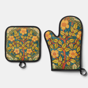 Ensemble De Gant De Cuisine Et De Manique William Morris Rose Wreath : Arts et Métiers class
