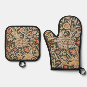 Ensemble De Gant De Cuisine Et De Manique William Morris Trent Garden Flower Classique Botan