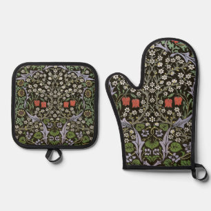 Ensemble De Gant De Cuisine Et De Manique William Morris - Vintage Motif Blackthorn