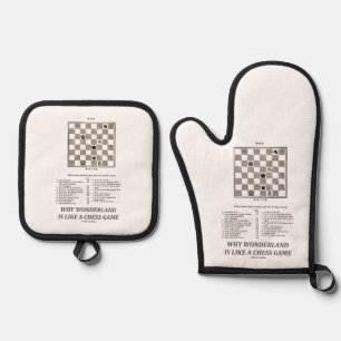 Ensemble De Gant De Cuisine Et De Manique Wonderland Is Like A Chess Game