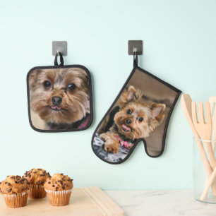 Ensemble De Gant De Cuisine Et De Manique Yorkie