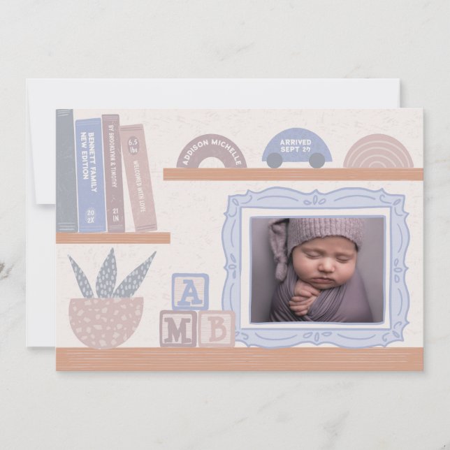 Ensemble de Joy Illustrated Shelf Faire-part de na (Devant)