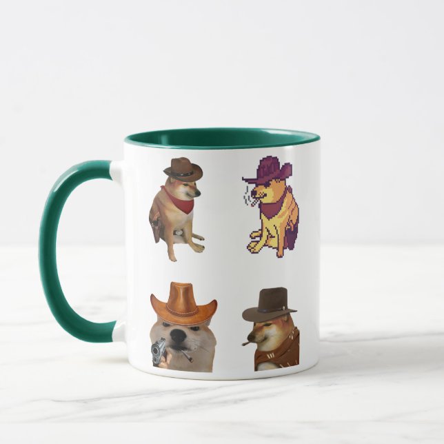 Ensemble de mèmes de chien cowboy Tasse de Doge dr (Gauche)