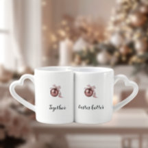ENSEMBLE DE MUG À MANCHE EN FORME DE CŒUR ORNÉ D'U