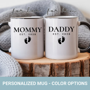 Ensemble de mug personnalisé Maman et Papa, cadeau